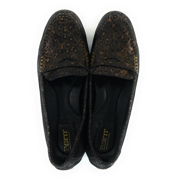 BORN Womens Malena Leather Driving Loafers Slip On In Black Multi Print Size 9.5 - Picture 10 of 11